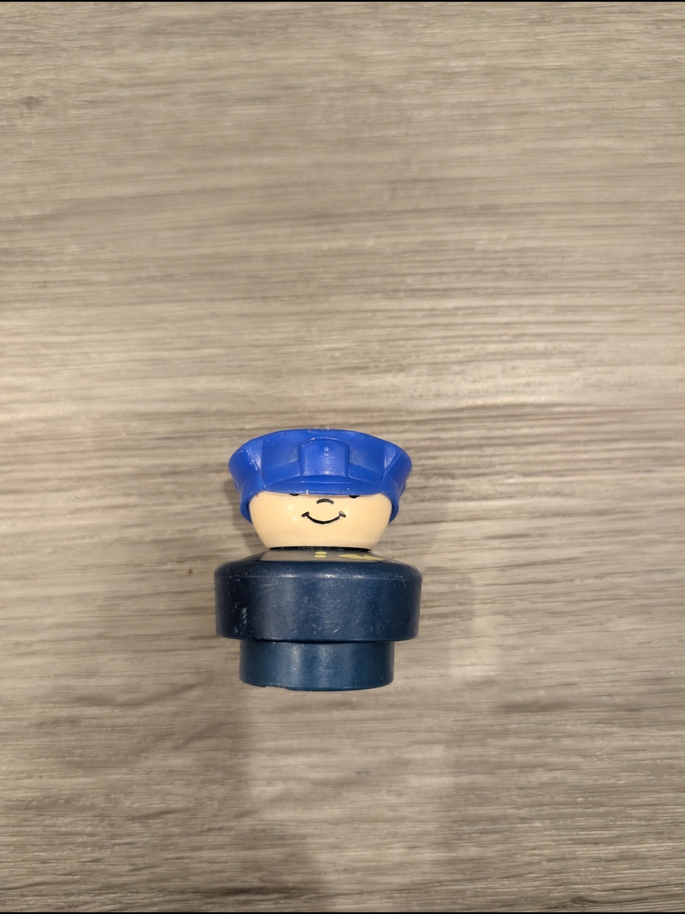 Vintage 1990 Fisher-Price Little People Blue Police Officer Peg Toy - Kids Toy